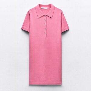 Zara Pink Button-Up Mini Dress